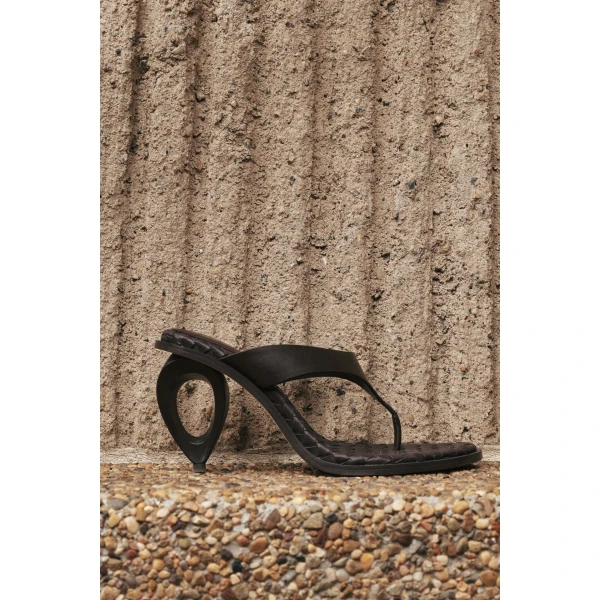 Aje Eternal Sculptural Heel Sandal in Chocolate | Heels | Coveti