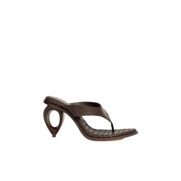 Aje Eternal Sculptural Heel Sandal in Chocolate | Heels | Coveti