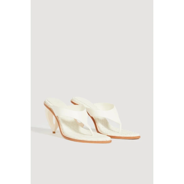 Aje Eternal Sculptural Heel Sandal in Ivory | Heels | Coveti