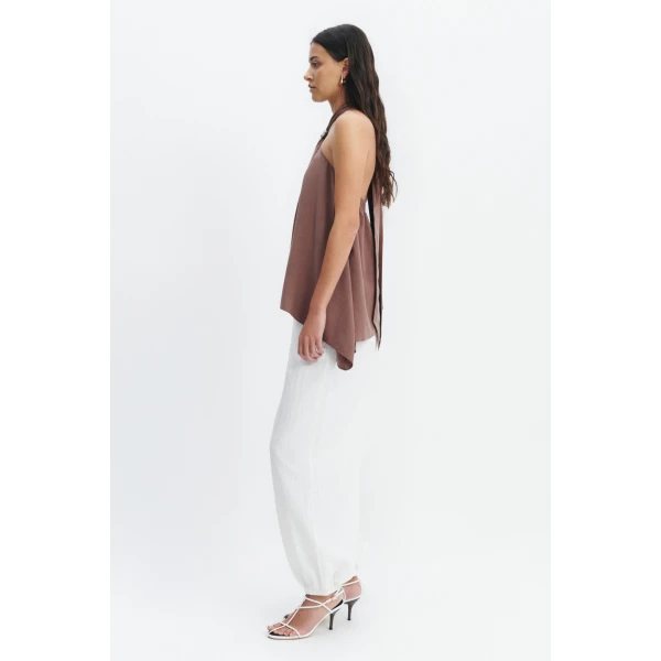 Aje Evie Halter Top in Milk Chocolate | Tops | Coveti