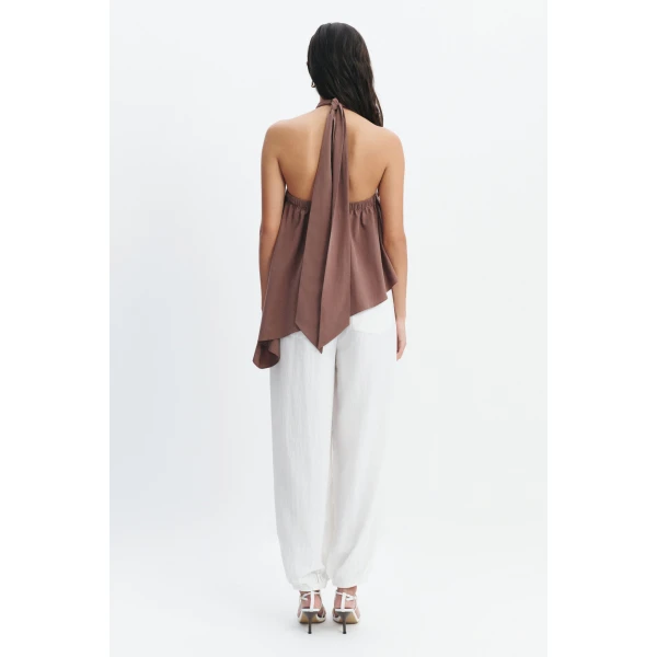 Aje Evie Halter Top in Milk Chocolate | Tops | Coveti