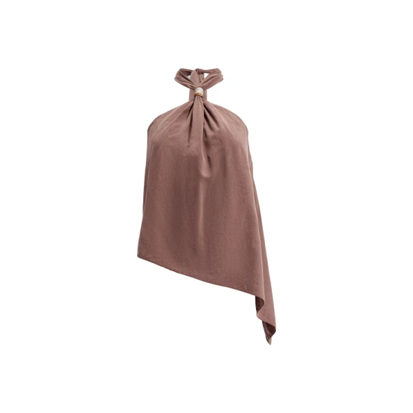 Aje Evie Halter Top in Milk Chocolate | Tops | Coveti