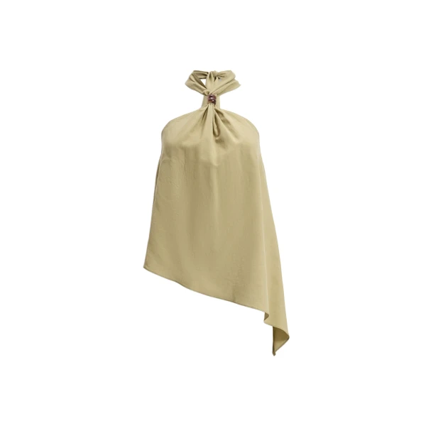 Aje Evie Halter Top in Pale Olive | Tops | Coveti