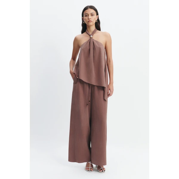 Aje Evie Relaxed Pant in Milk Chocolate | Pants | Coveti