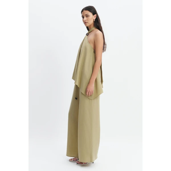 Aje Evie Relaxed Pant in Pale Olive | Pants | Coveti