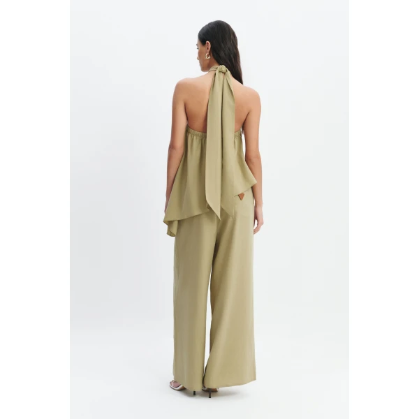 Aje Evie Relaxed Pant in Pale Olive | Pants | Coveti