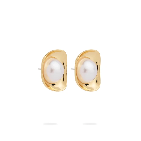 Aje Fee Stud in Gold/Pearl | Earrings | Coveti