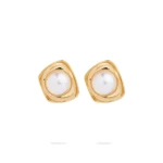 Aje Fee Stud in Gold/Pearl | Earrings | Coveti