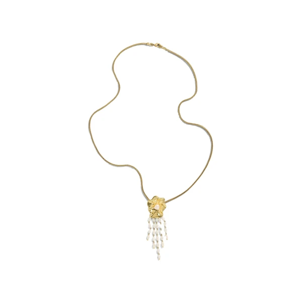 Aje Fliori Flower Necklace in Gold/Pearl | Necklace | Coveti