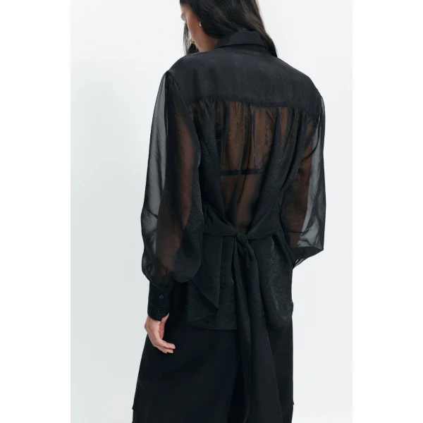 Aje Florence Tie Shirt in Black | Shirts | Coveti