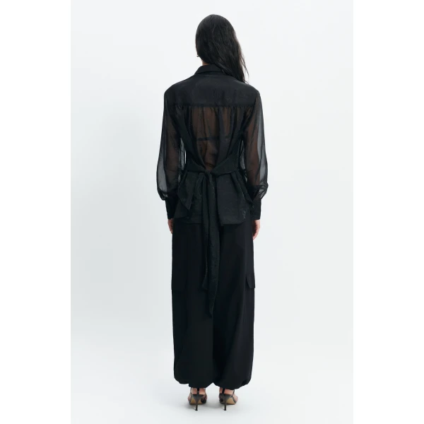 Aje Florence Tie Shirt in Black | Shirts | Coveti