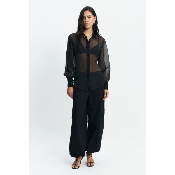 Aje Florence Tie Shirt in Black | Shirts | Coveti