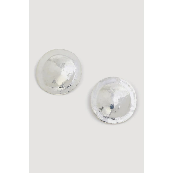 Aje Ira Small Disc Stud in Silver | Earrings | Coveti