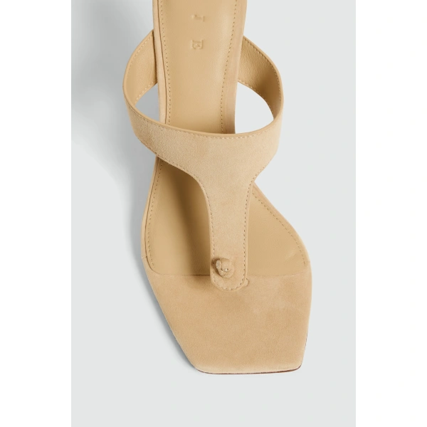 Aje Ivana Suede Wedge Thong in Camel | Heels | Coveti