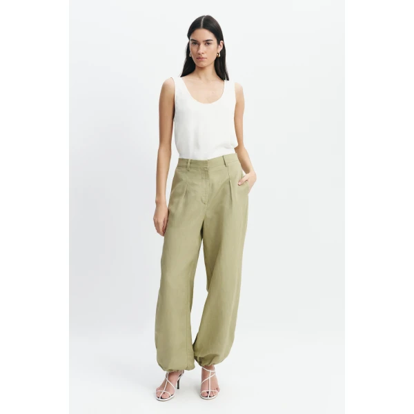 Aje Ivara Harem Pant in Pale Olive | Pants | Coveti
