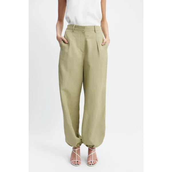Aje Ivara Harem Pant in Pale Olive | Pants | Coveti