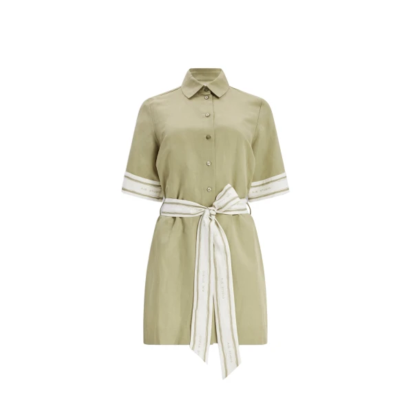 Aje Ivara Mini Shirt Dress in Pale Olive | Mini Dresses | Coveti