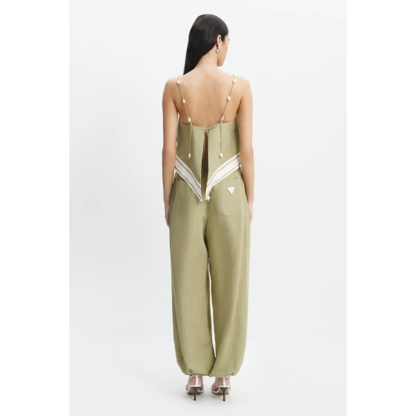 Aje Ivara Tie Back Top in Pale Olive | Tops | Coveti