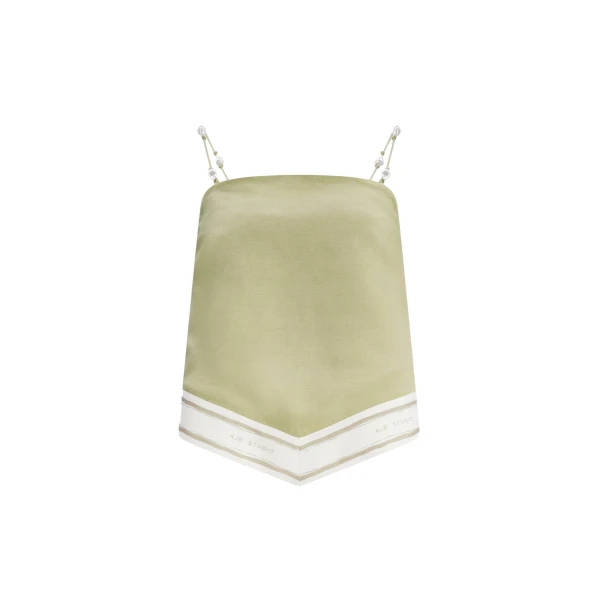 Aje Ivara Tie Back Top in Pale Olive | Tops | Coveti
