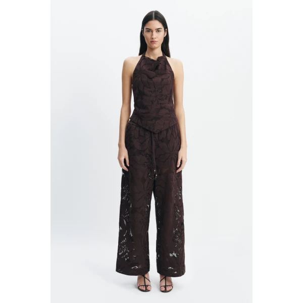 Aje Izzy Relaxed Pant in Chocolate | Pants | Coveti