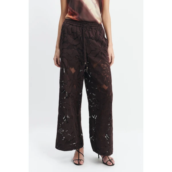 Aje Izzy Relaxed Pant in Chocolate | Pants | Coveti