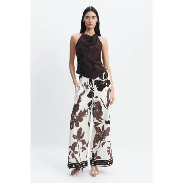 Aje Izzy Tie Back Top in Chocolate | Tops | Coveti