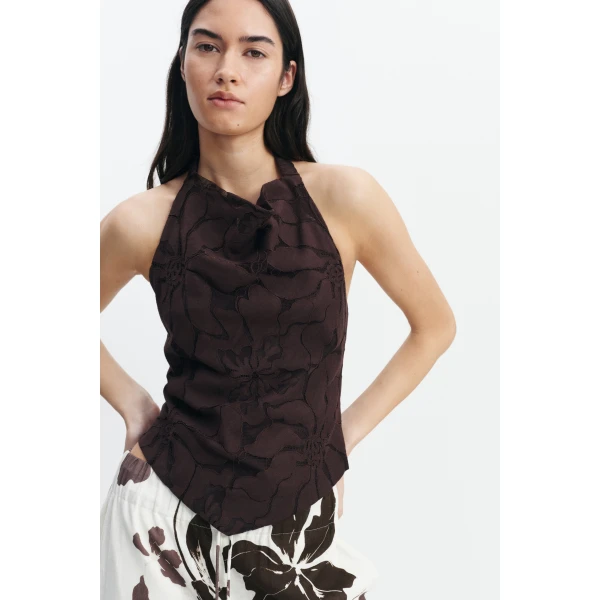 Aje Izzy Tie Back Top in Chocolate | Tops | Coveti