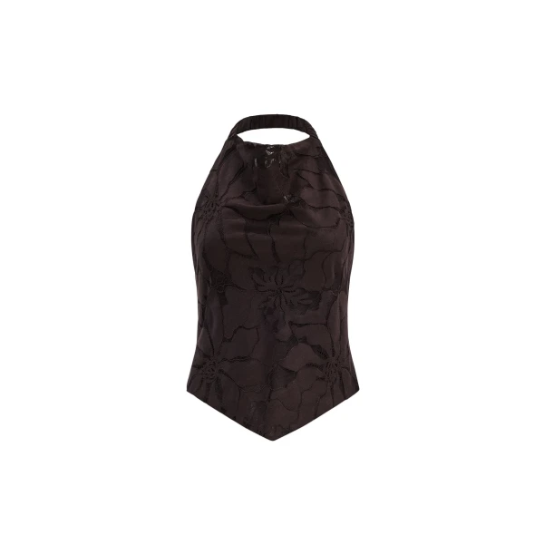 Aje Izzy Tie Back Top in Chocolate | Tops | Coveti
