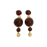 Aje Kasia Resin Drop Stud in Gold/Brown | Earrings | Coveti