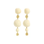Aje Kasia Resin Drop Stud in Gold/Ivory | Earrings | Coveti