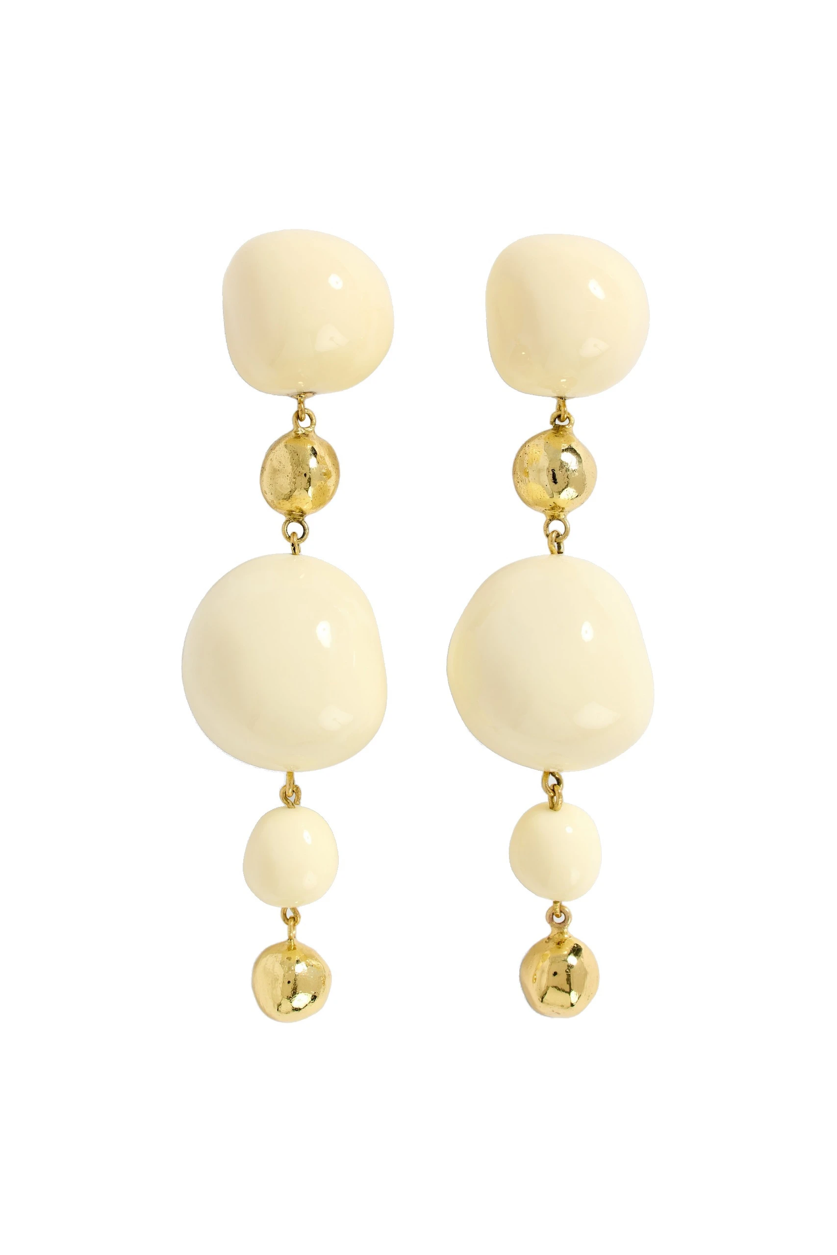 Aje Kasia Resin Drop Stud Gold/Ivory Aje Kasia Resin Drop Stud in Gold/Ivory | Earrings | Coveti