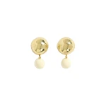 Aje Kasia Resin Stud in Gold/Ivory | Earrings | Coveti