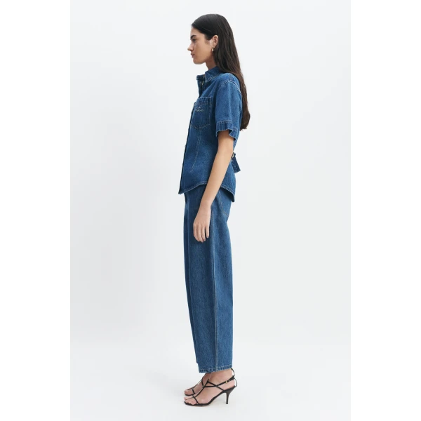 Aje Kendall Belted Shirt in Coastal Wash | Shirts | Coveti