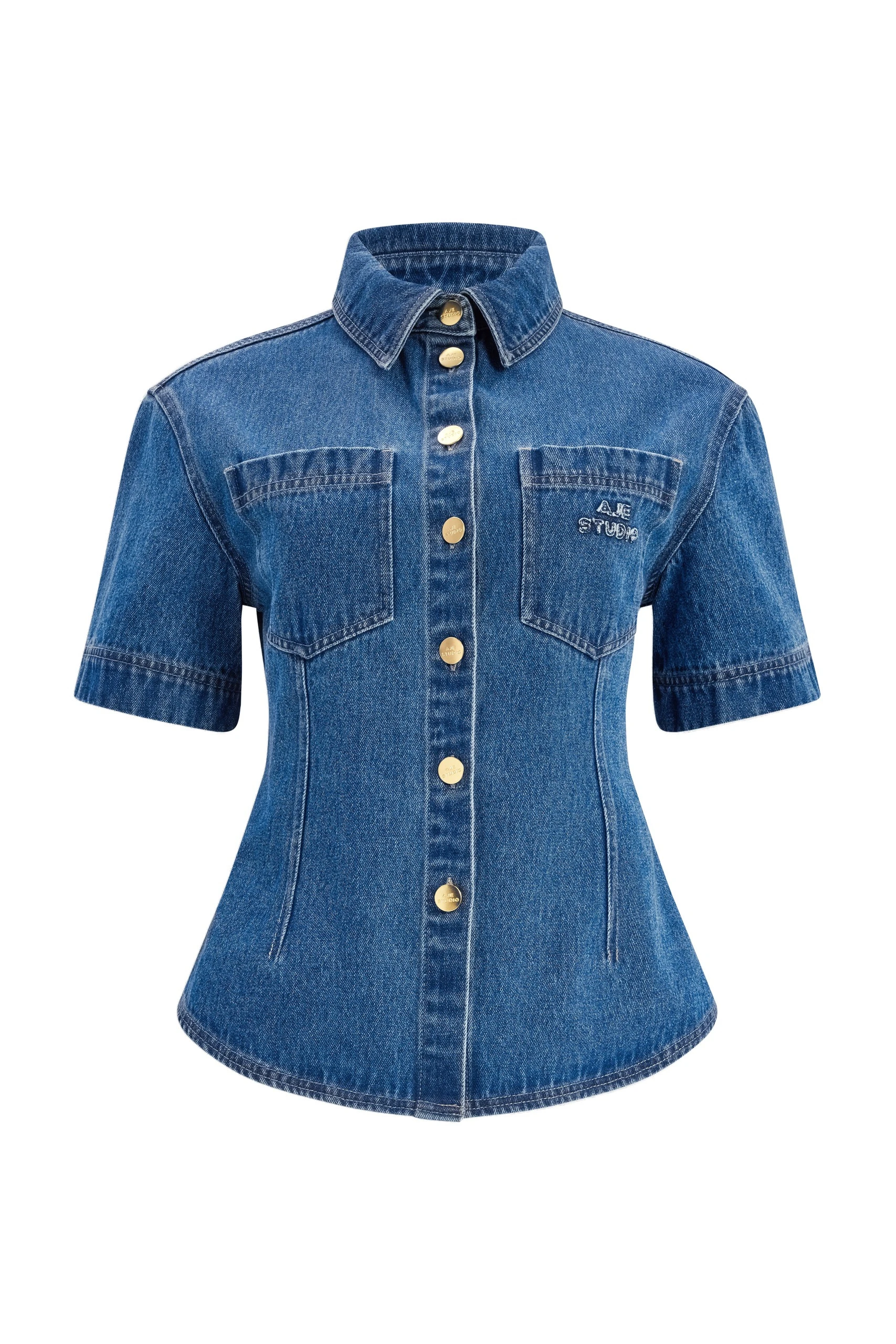 Aje Kendall Belted Shirt Coastal Wash Aje Kendall Belted Shirt in Coastal Wash | Shirts | Coveti