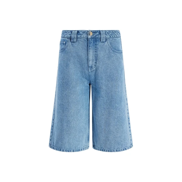 Aje Kendall Denim Jort in Light Wash | Tops | Coveti