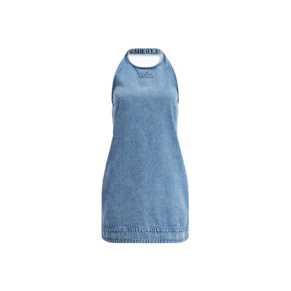 Aje Kendall Halter Mini Dress in Light Wash | Mini Dresses | Coveti