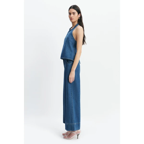 Aje Kendall Halter Top in Coastal Wash | Tops | Coveti