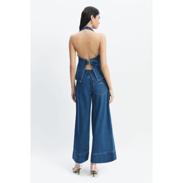Aje Kendall Halter Top in Coastal Wash | Tops | Coveti