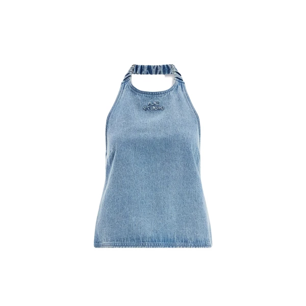 Aje Kendall Halter Top in Light Wash | Tops | Coveti