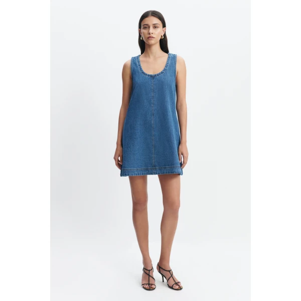 Aje Kendall Tie Back Mini Dress in Coastal Wash | Mini Dresses | Coveti