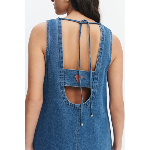 Aje Kendall Tie Back Mini Dress in Coastal Wash | Mini Dresses | Coveti