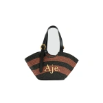 Aje Lacuna Basket Bag in Black/Amber Brown | Shoulder & Crossbody Bags | Coveti