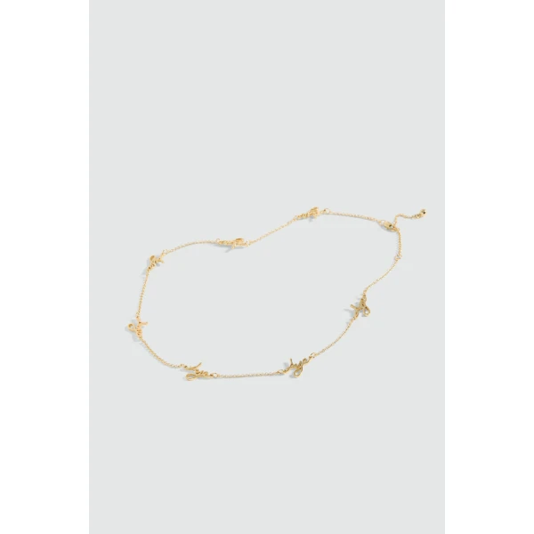Aje Larissa Cursive Necklace in Gold | Necklace | Coveti