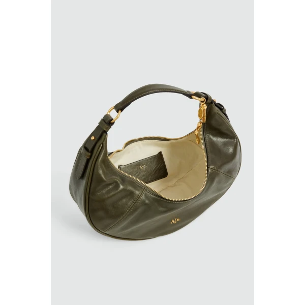 Aje Leaf Small Soft Shoulder Bag in Pine | Shoulder & Crossbody Bags | Coveti