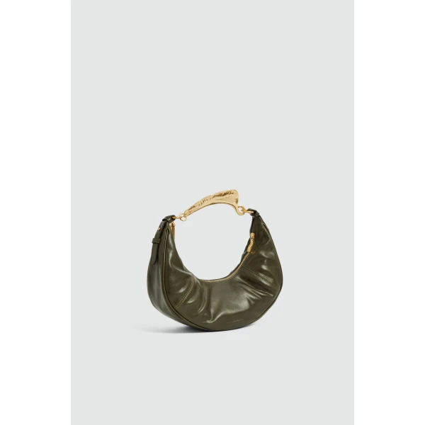 Aje Leaf Small Soft Shoulder Bag in Pine | Shoulder & Crossbody Bags | Coveti
