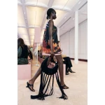 Aje Leaf Suede Fringed Bag in Black/Silver | Shoulder & Crossbody Bags | Coveti
