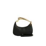 Aje Leaf Texture Top Handle Bag in Black | Shoulder & Crossbody Bags | Coveti
