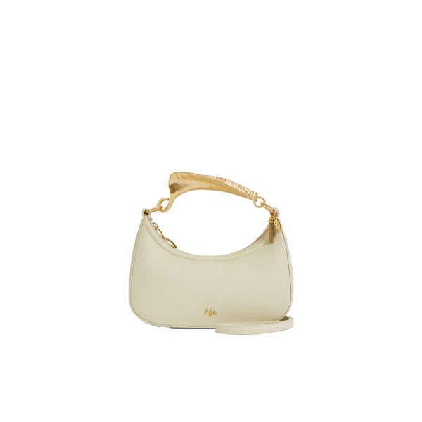 Aje Leaf Texture Top Handle Bag in Bone | Shoulder & Crossbody Bags | Coveti