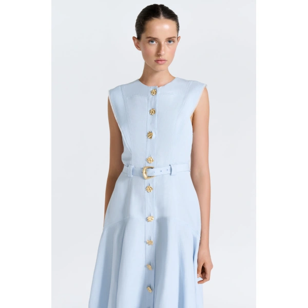 Aje Lenix Midi Dress in Artic Blue | Midi Dresses | Coveti