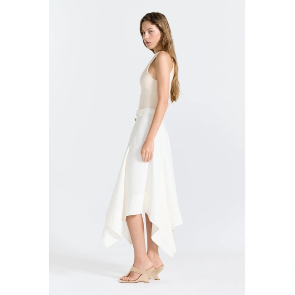 Aje Lenix Midi Skirt in Ivory | Skirts | Coveti
